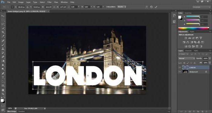 как изменять текст в фотошопе