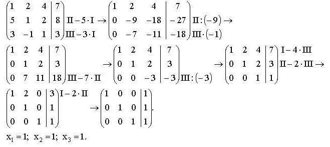 системы линейных уравнений метод гаусса примеры