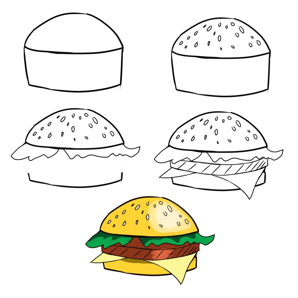 Второй способ нарисовать гамбургер