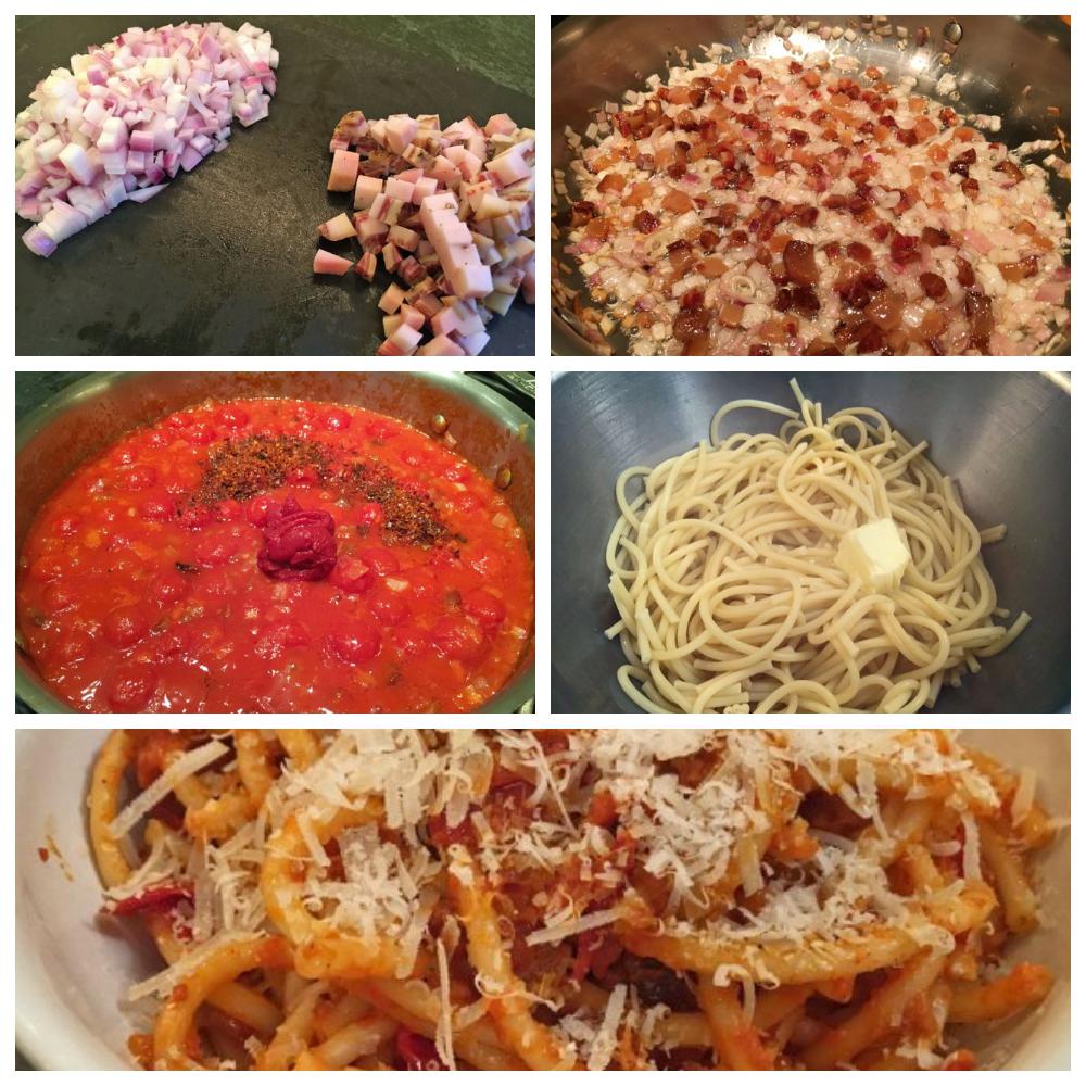 Спагетти под соусом "Аматричиане"