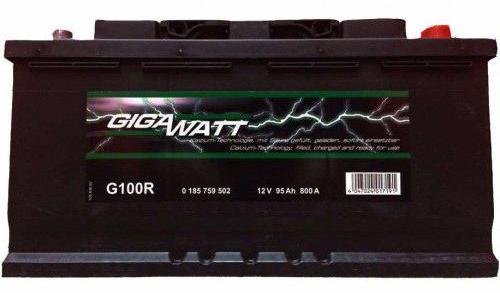 Автомобильные аккумуляторы GIGAWATT: отзывы, описание, характеристики