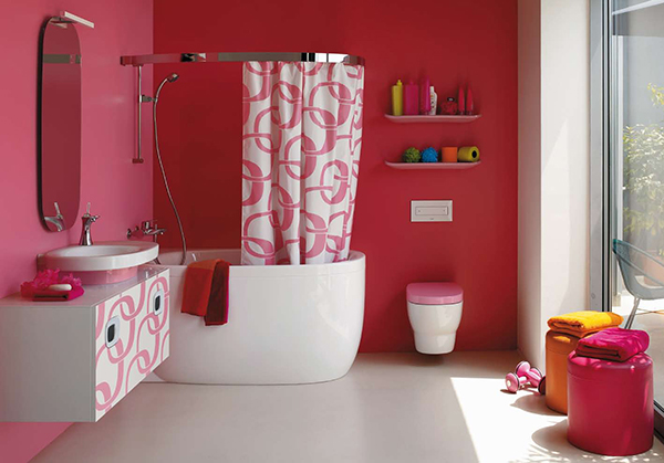 Оформление ванной комнаты краской