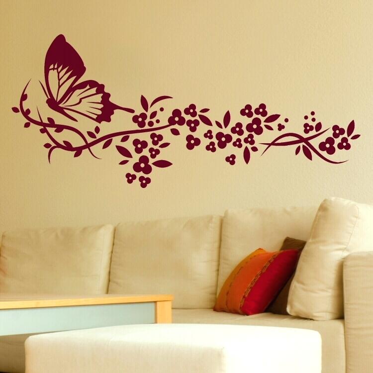 Трафарет на стену с бабочкой