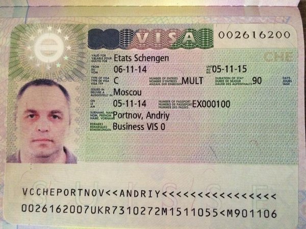 Пример Шенгенской визы
