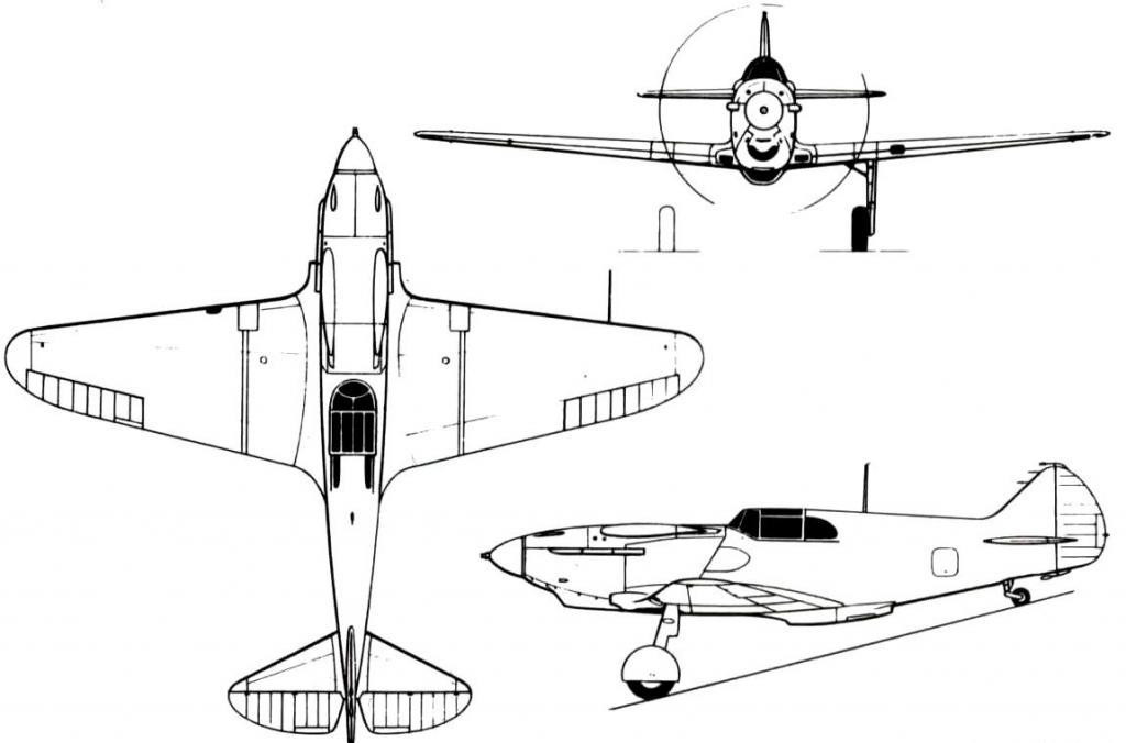 Схематическое изображение ЛаГГ-3