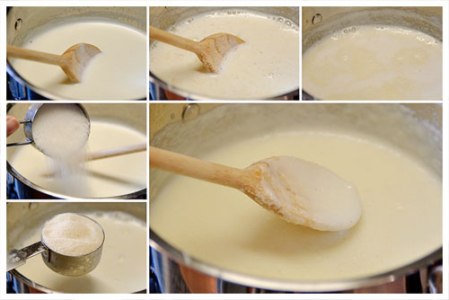 Этапы приготовления манника на молоке