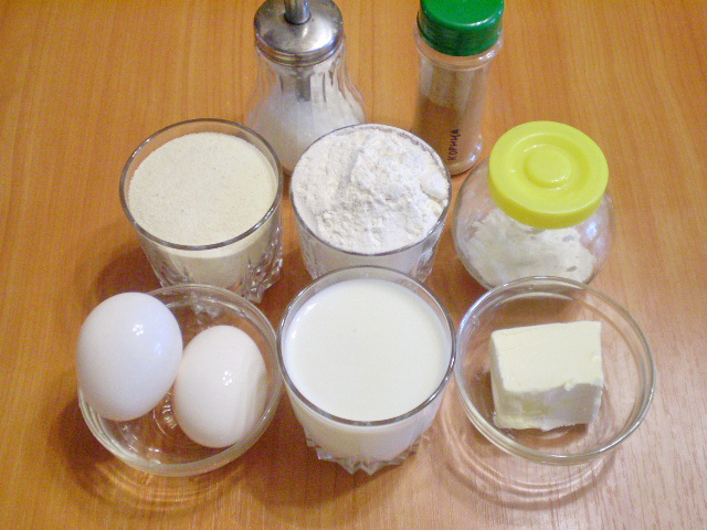 Ингредиенты для манника на молоке