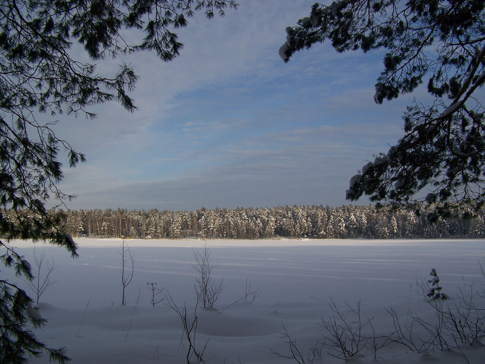 Зима на озере Карась