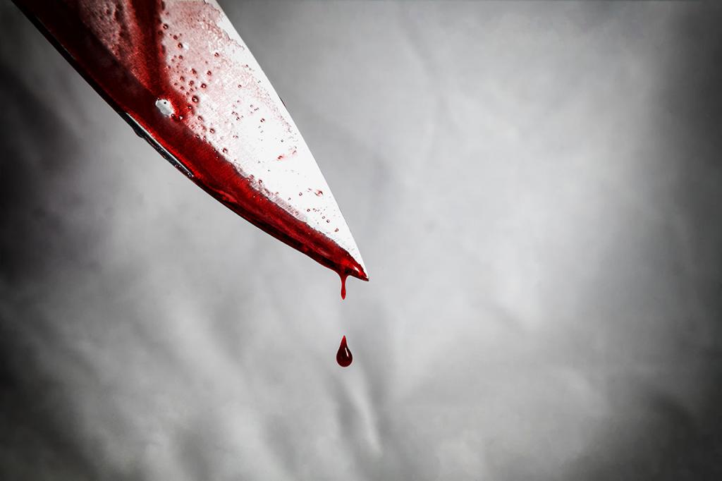 Лезвие ножа в крови