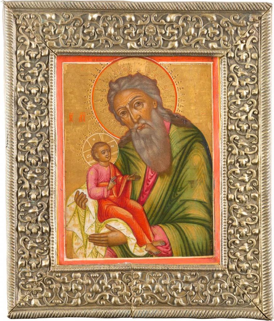 Икона Симеона Богоприимца в раме