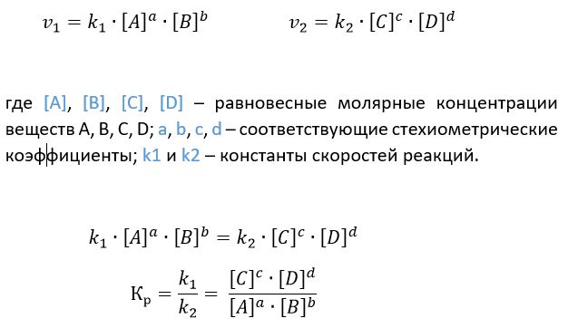 формула константы равновесия