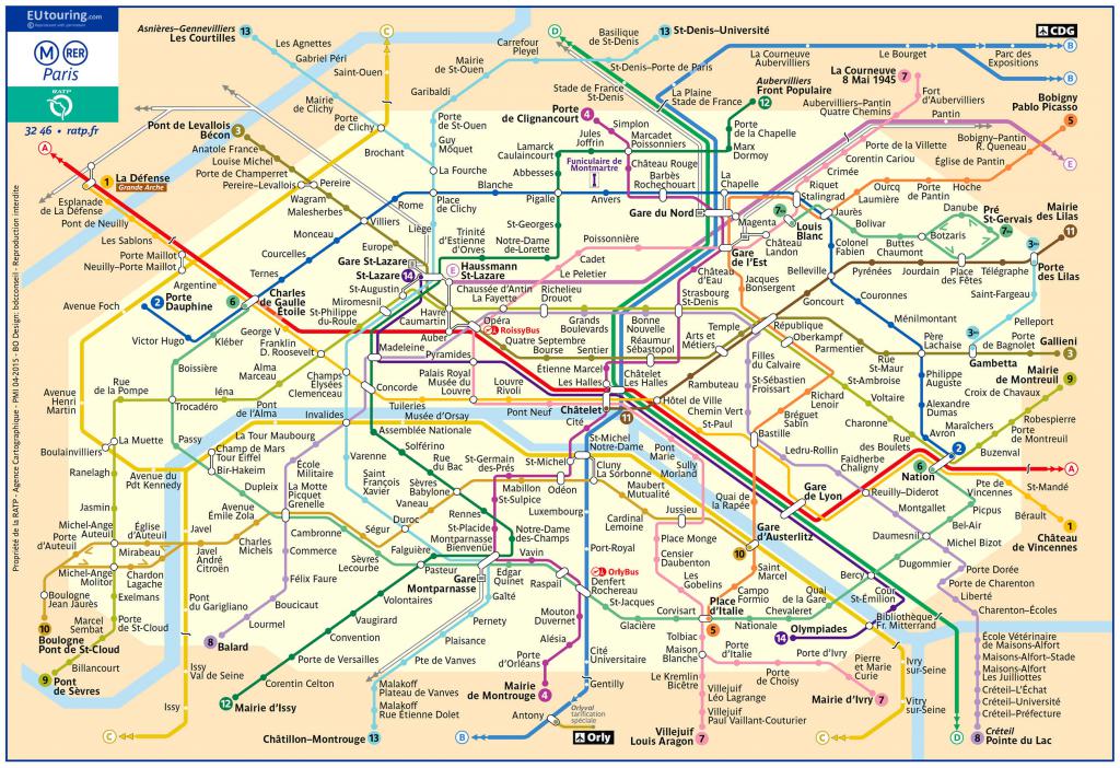 Схема метро в Париже