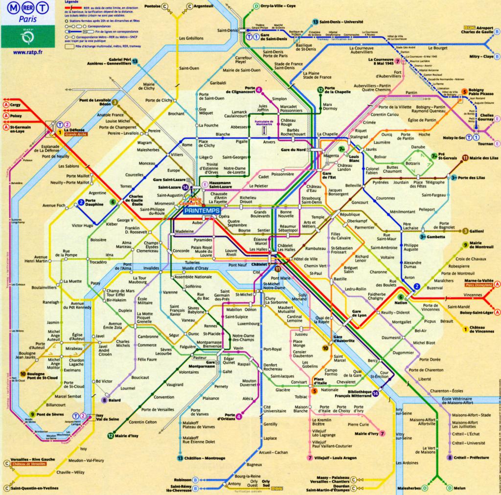 Карта парижского метро