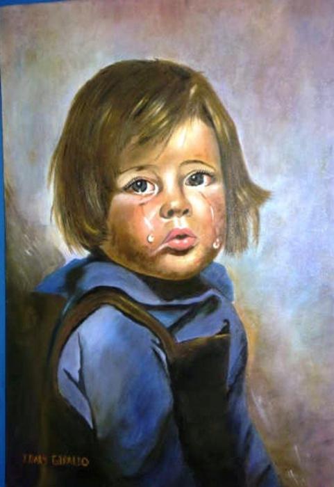 картина испанского художника «Плачущий мальчик» 
