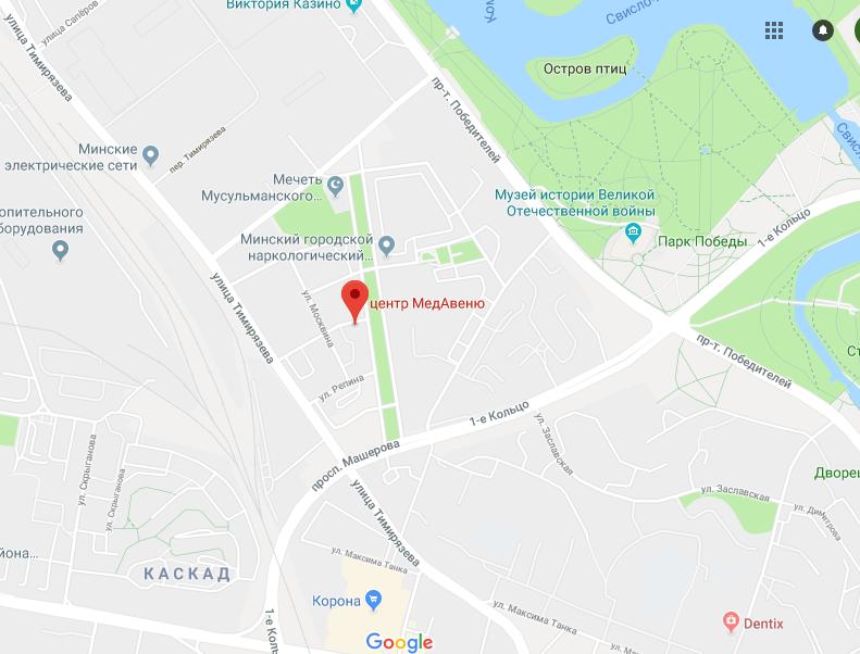 Центр "Медавеню" в Минске на карте
