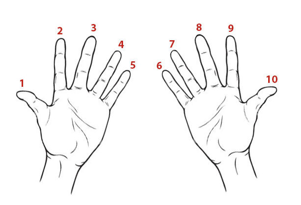 Учим таблицу умножения на 9 на пальцах