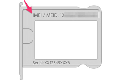 IMEI на лотке SIM-карты iPhone