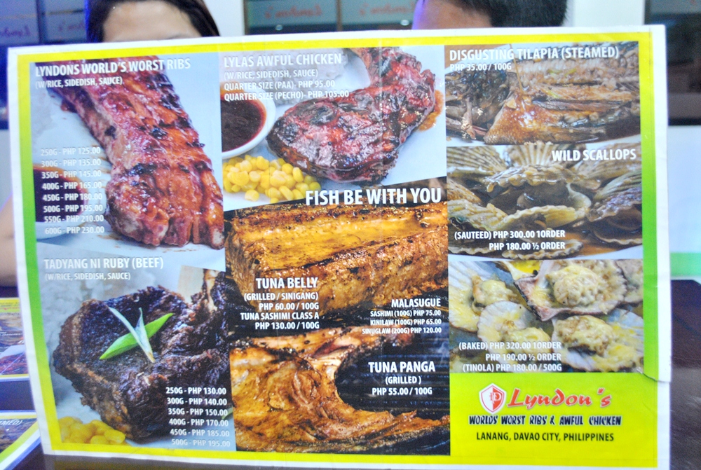 меню ресторана с фото