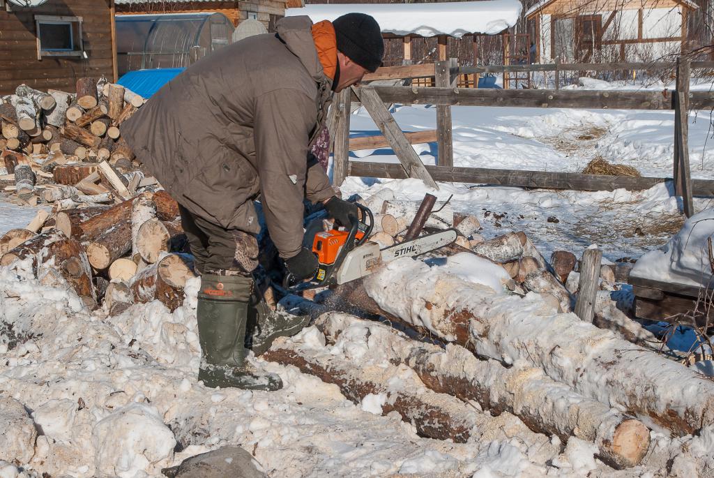 Заготовка дров в Сибири