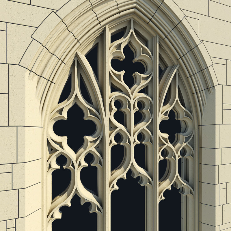 Арочное окно в готическом дизайне