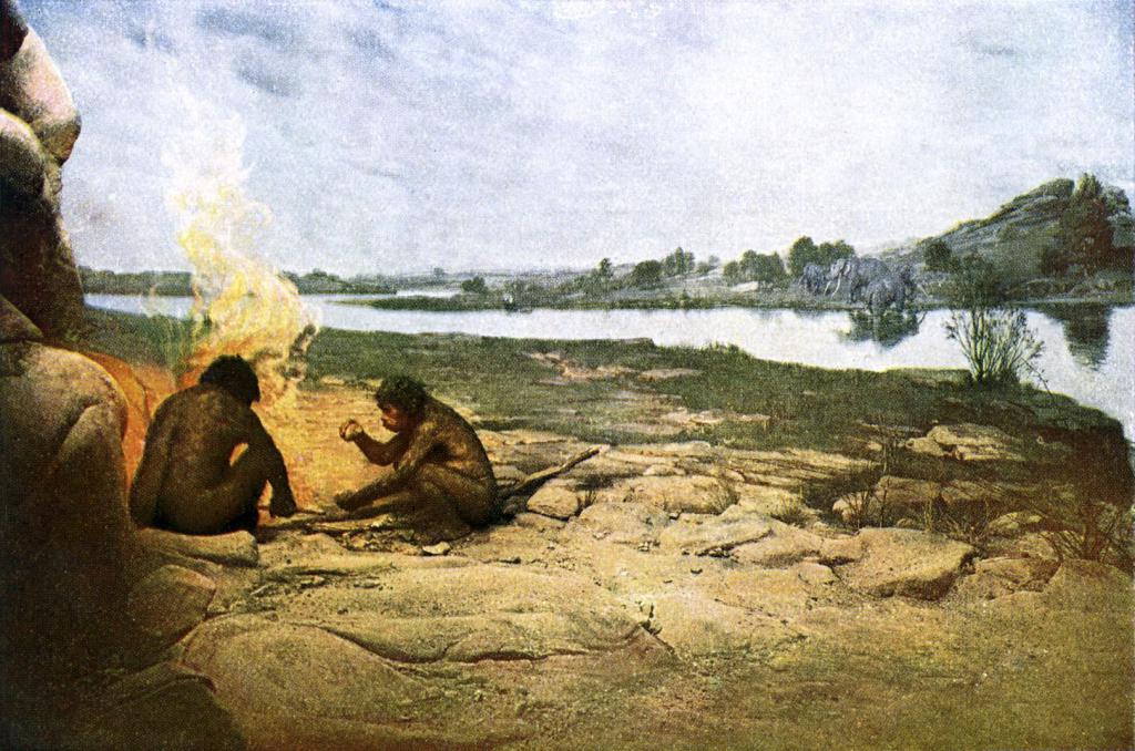 Доисторические люди у огня