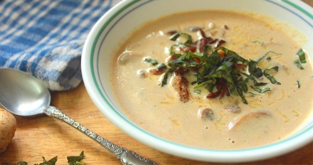 рецепт суп пюре картофельный с грибами