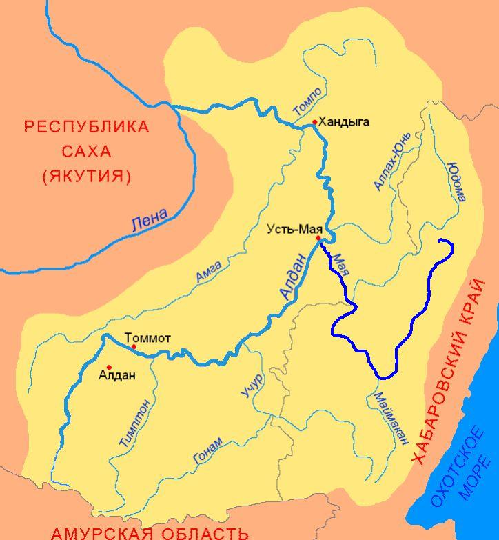 Карта реки Мая