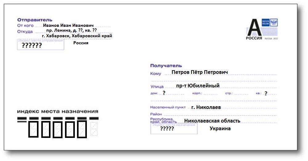 Как подписать конверт по Украине: инструкция