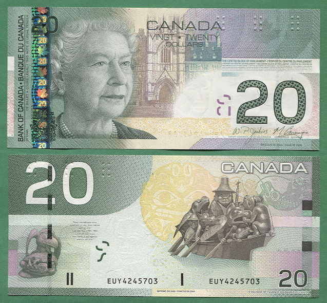 20 канадских долларов