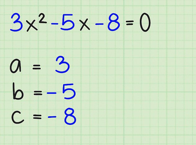 Пример квадратного уравнения