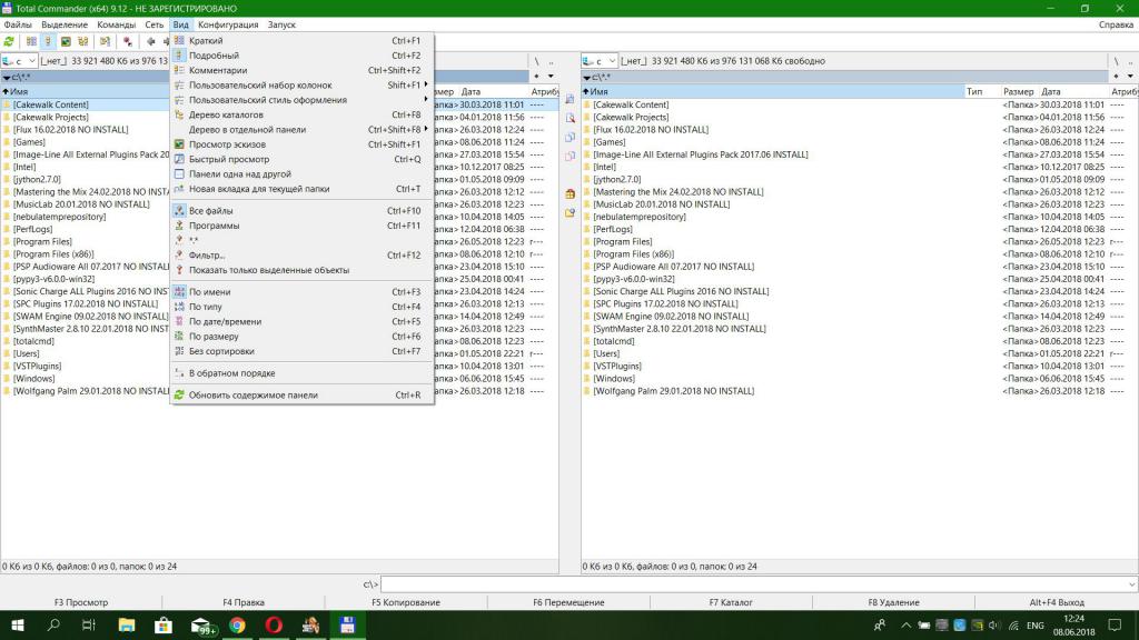 Интерфейс Total Commander 8