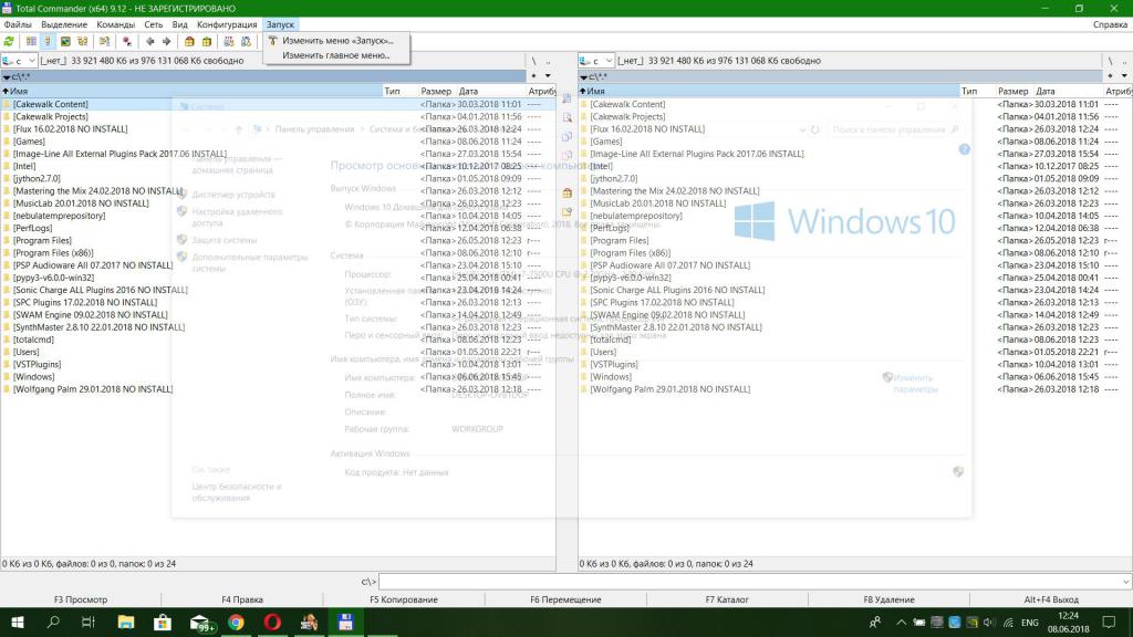 Интерфейс Total Commander 10