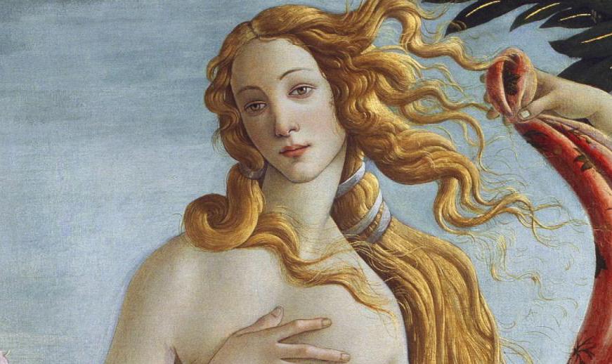 Фрагмент картины Боттичелли "Рождение Венеры"