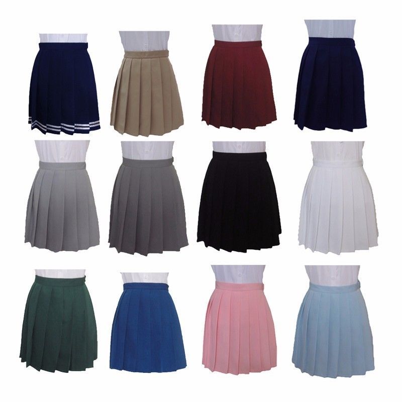 Классические варианты цветов однотонной японской юбки