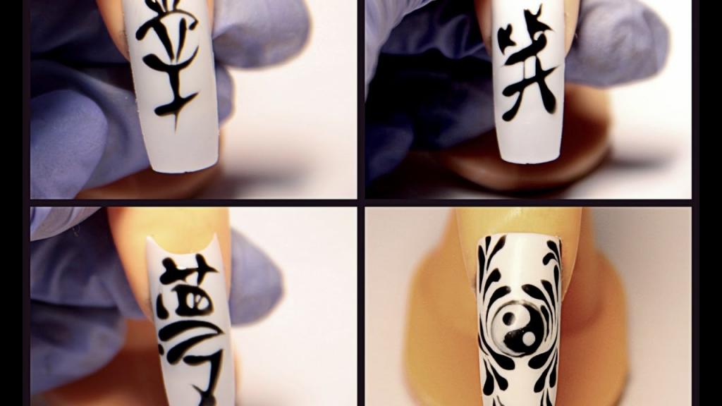 Китайский маникюр: особенности стиля, китайская роспись, красивые китайские иероглифы