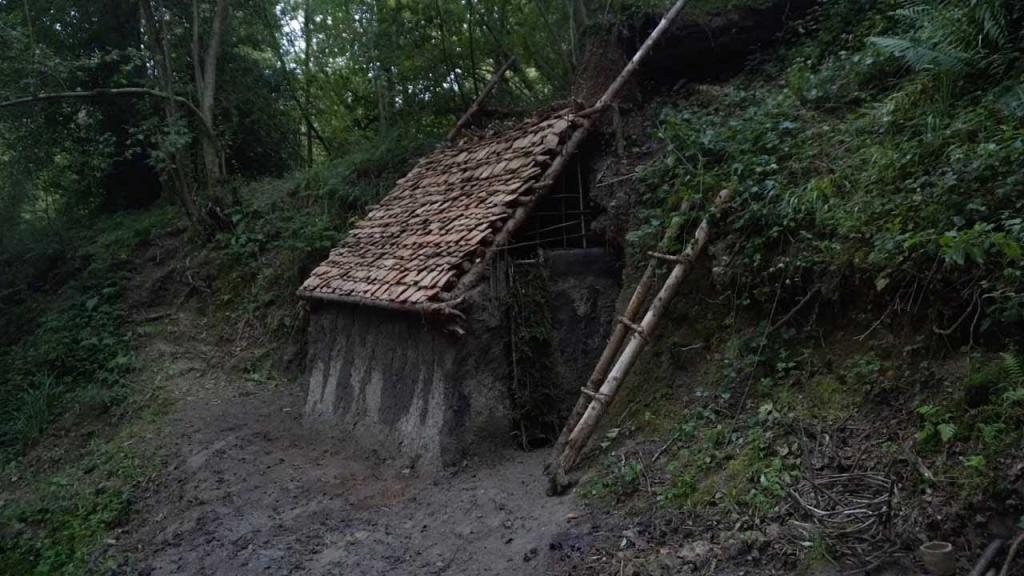 Дерево, глина и никаких инструментов: мужчина построил настоящий дом в лесу