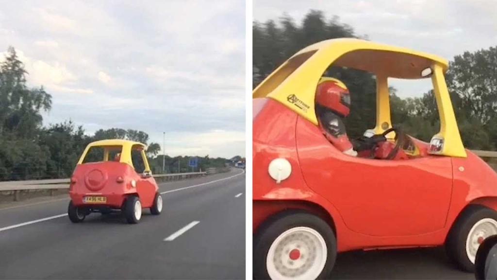 Водитель решил, что он обгоняет игрушечный автомобиль, но тот оказался настоящей машиной