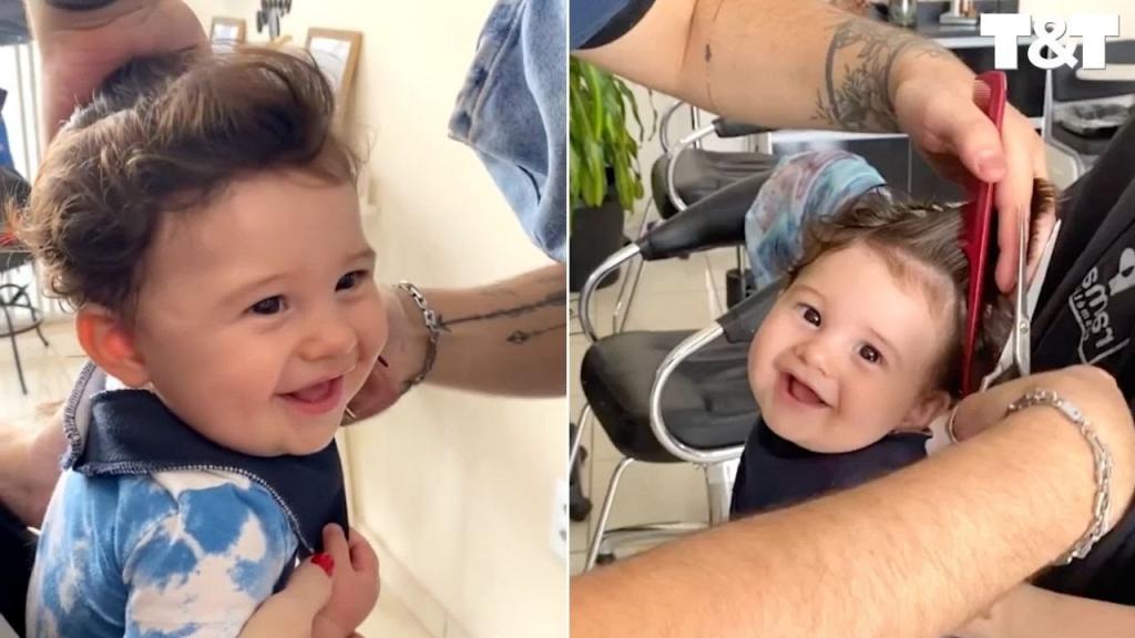 Его стригут, а он хохочет: малыш побывал в парикмахерской и стал звездой Сети (смешное видео)