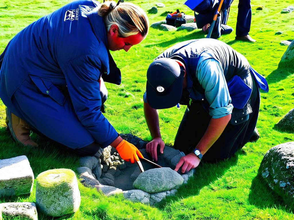 Археологи проводят раскопки древних артефактов вокруг камней Стоунхенджа