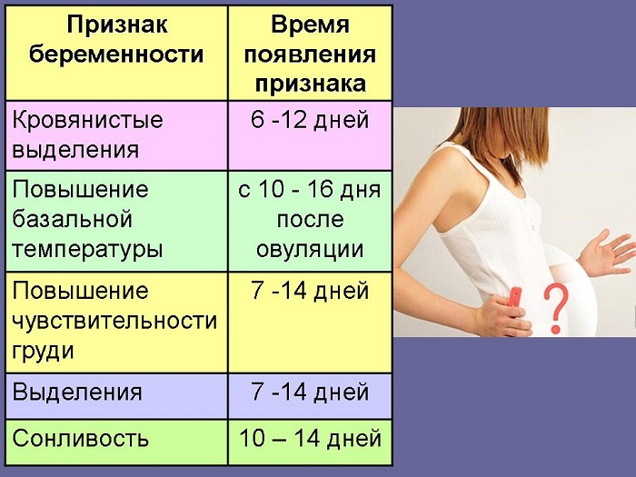 22 день цикла и признаки беременности