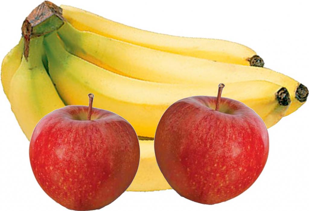 Бананы и яблоки