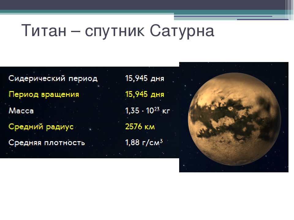 Спутник плотной атмосферой. Титан Спутник характеристика. Титан Спутник Сатурна. Титан Спутник спутники Сатурна. Масса титана спутника.