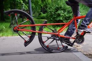 Реальная визуализация: парень разрезал колесо велосипеда пополам - и он едет