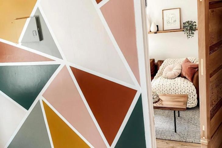 Геометрический узор - свежий интерьерный хит: как использовать тренд для стен своего дома