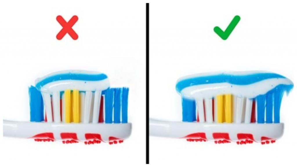 как наносить зубную пасту на щетку