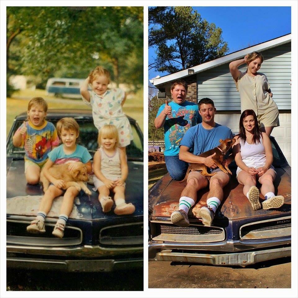 Нашел родителей через лет. Прикольные семейные фотосессии. Семейные фотосессии спустя года. Семья сквозь года. Фотосессия 20 лет спустя.
