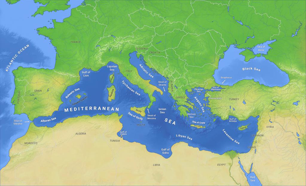 средиземное море на карте мира