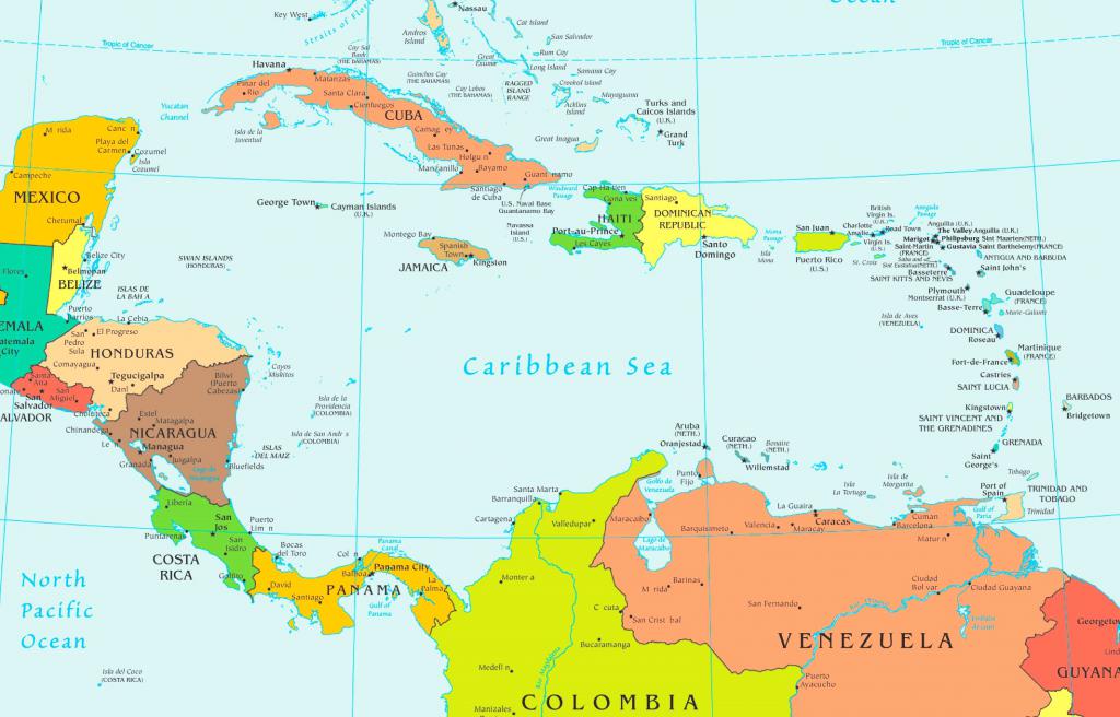 карибское море на карте мира