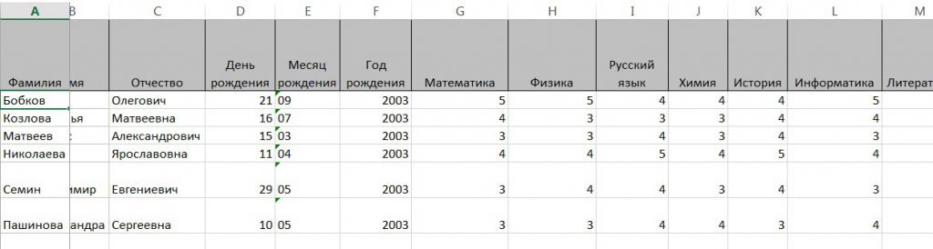 Freeze First Column