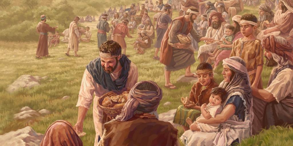 Иисус раздает еду